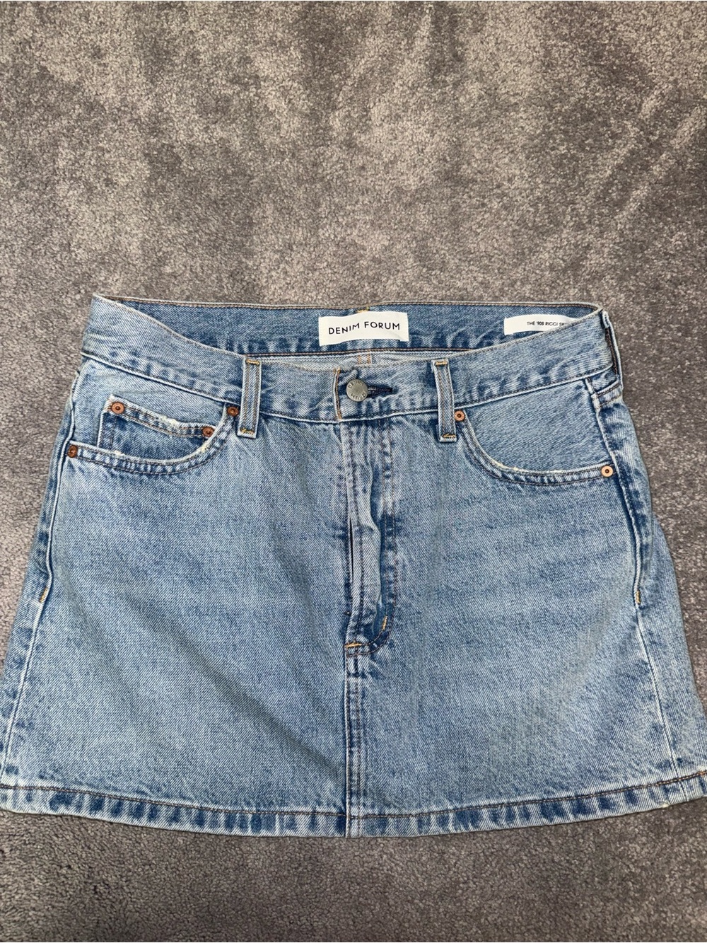 Denim Forum Blue Washed Mini Skirt
